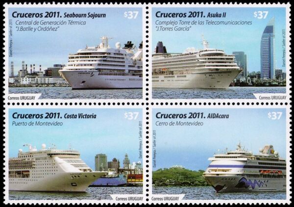 URUGUAY/SELLOS, 2006 - BARCOS, PUERTOS - YV 2301/4 - 4 VALORES - NUEVO