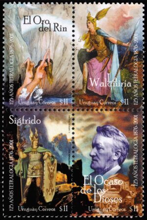 URUGUAY/STAMPS, 2001 - MUSIC - OPERA - RICHARD WAGNER YV 1959/1962 - 4 VALUES - MNH