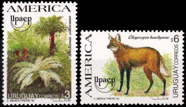 URUGUAY/SELLOS, 1995 - AMERICA U.P.A.E.P. - FLORA Y FAUNA - YV 1528/29 - 2 VALORES