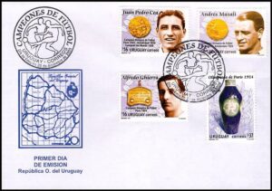 URUGUAY/SOBRES, 2005 - FUTBOL - YV 2253/56 - SOBRE PRIMER DIA DE EMISION