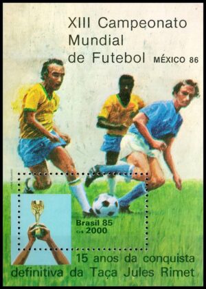 BRASIL/SELLOS, 1985 - FUTBOL - YV BF 67 - BLOQUE - NUEVO