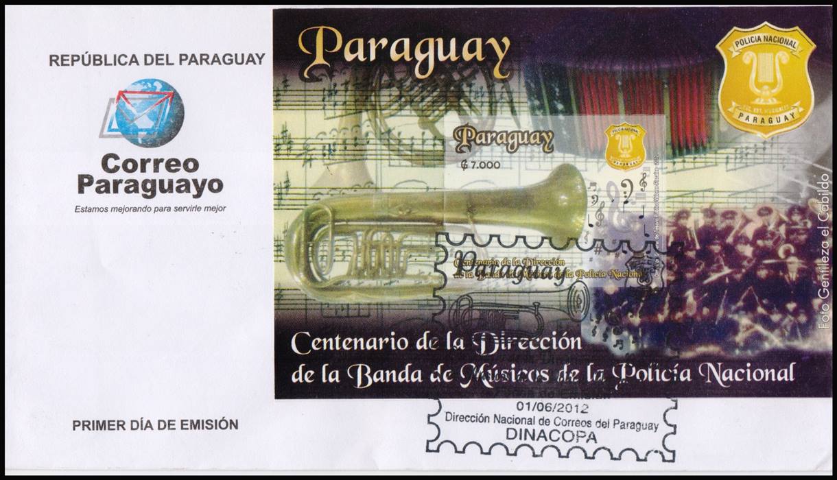 PARAGUAY/SELLOS, 2012 - MUSICAL - INSTRUMENTOS MUSICALES - YV BF 34 - BLOQUE - NUEVO