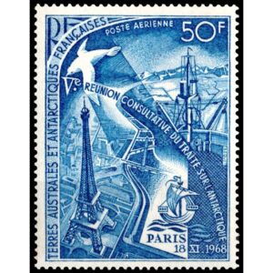 ANTARTIDA FRANCESA (T.A.A.F.) SELLOS, 1969 - TRATADO ANTARTICO - YV A18 - 1 VALOR - NUEVO