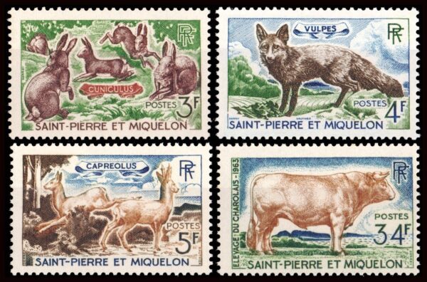 SAINT PIERRE &  MIQUELON/STAMPS, 1964 - FAUNA - Yv. 372/5 - 4 VALUES, MNH