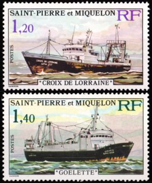 SAINT PIERRE Y MIQUELON/SELLOS, 1976 - BARCOS - YV 453/54 - 2 VALORES - NUEVO