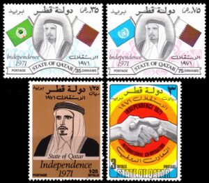 QATAR/SELLOS, 1971 - INDEPENDENCIA DE QATAR - YV 170 - 4 VALORES - NUEVO