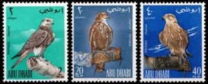 ABU DHABI/SELLOS, 1965 - AVES PRESA: HALCONES - YV 12/14 - 3 VALORES - NUEVO