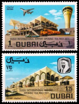 DUBAI/SELLOS, 1971 - AEROPUERTO - YV 113/113A - 2 VALORES - NUEVO
