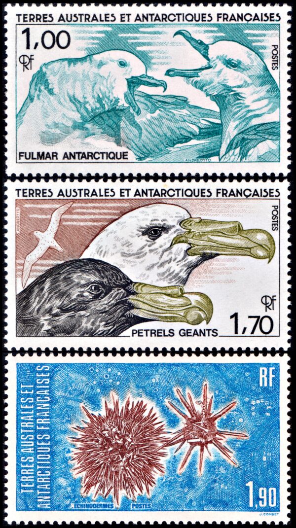 FRENCH ANTARCTIC (T.A.A.F.) STAMPS, 1986 - ANTARCTIC FAUNA - SEABIRDS - Y 115/17 - 3 VALUES - MNH