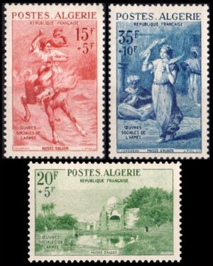 ARGELIA/SELLOS, 1957 - PINTURAS - MUSEOS - YV 346/48 - 3 VALORES - NUEVO