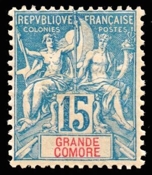 GRAN COMORA/SELLOS, 1897 - COLONIAS FRANCESAS - YV 6 -1 VALOR - NUEVO - BISAGRA