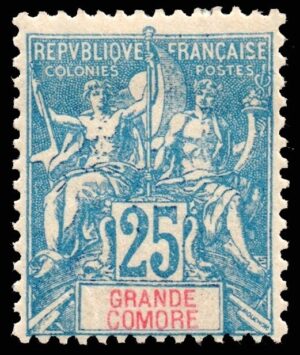 GRAN COMORA/SELLOS, 1900-1907 - COLONIAS FRANCESAS - YV 16 -1 VALOR - NUEVO - BISAGRA