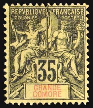 GRAN COMORA/SELLOS, 1900-1907 -COLONIAS FRANCESAS - YV 17 -1 VALOR - NUEVO - BISAGRA