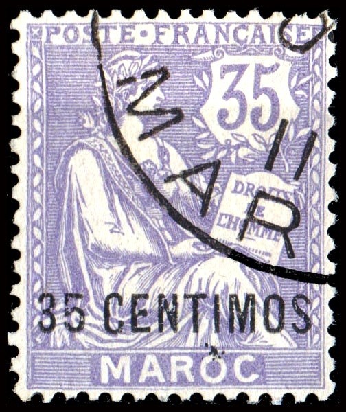 MARRUECOS/SELLOS, 1907-1910 - COLONIAS FRANCESAS - YV 24 - 1 VALOR - USADO