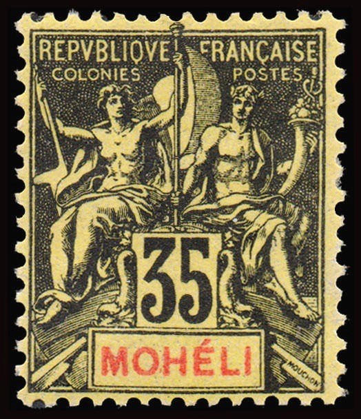 MOHELI/SELLOS, 1906-1907 - COLONIAS FRANCESAS - YV 9 - 1 VALOR - NUEVO - BISAGRA