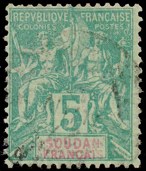 SSUDAN/SELLOS, 1894 - COLONIAS FRANCESAS - YV 6 - 1 VALOR - USADO