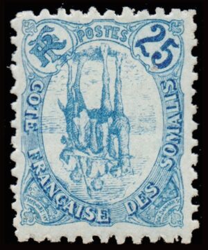COSTA FRANCESA DE SOMALIA/SELLOS, 1902 - COLONIAS FRANCESAS - YV 44a - 1 VALOR - BISAGRA - CENTRO INVERTIDO