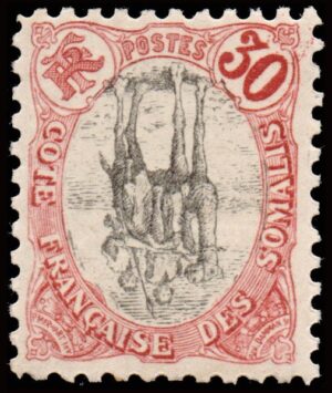 COSTA FRANCESA DE SOMALIA/SELLOS, 1902 - COLONIA FRANCESA - YV46a - 1 VALOR - BISAGRA - CENTRO INVERTIDO