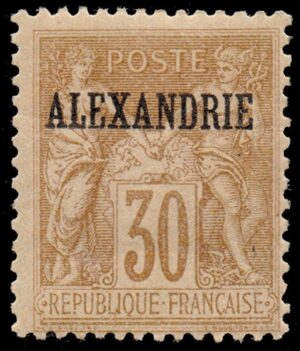 ALEJANDRIA/SELLOS,1899-1900 - OFICINA POSTAL FRANCESA - YV 12 - 1 VALOR - NUEVO - BISAGRA