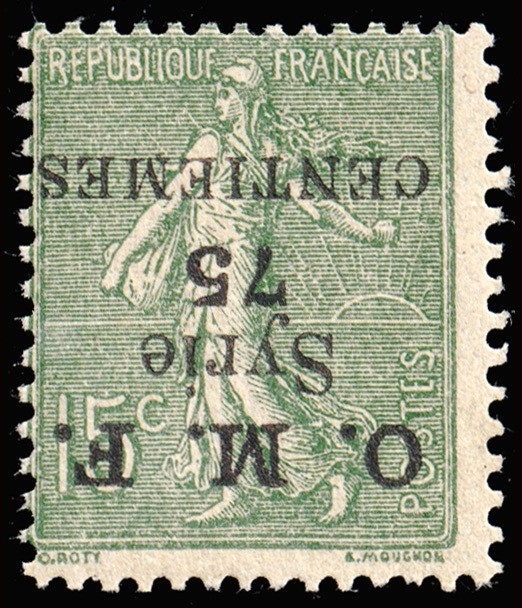 SIRIA/SELLOS, 1920-1922 - COLONIA FRANCESA - YV 59 - SOBRECARGA INVERTIDA - 1 VALOR - NUEVO - MINT