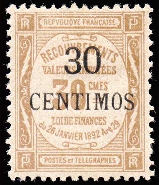 MARRUECOS/SELLOS, 1909-1910 - COLONIAS FRANCESAS - YV TIMBRE TAXE 8 - 1 VALUE - NUEVO - BISAGRA