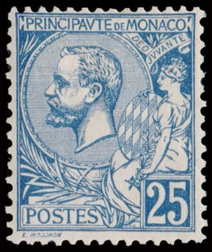 MONACO/SELLOS, 1901 - PRINCIPE ALBERTO I - YV 25 - 1 VALOR - NUEVO - BISAGRA