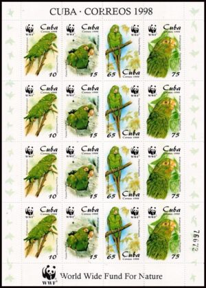 CUBA/SELLOS, 1998 - W.W.F. FAUNA PROTEGIDA - YV 3749/52 - 4 VALORES - HOJITA - NUEVO