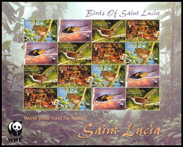 SANTA LUCIA/SELLOS, 2001 - WWF PROTECCION DE LA NATURALEZA - YV 1137/40 - HOJITA - NUEVO