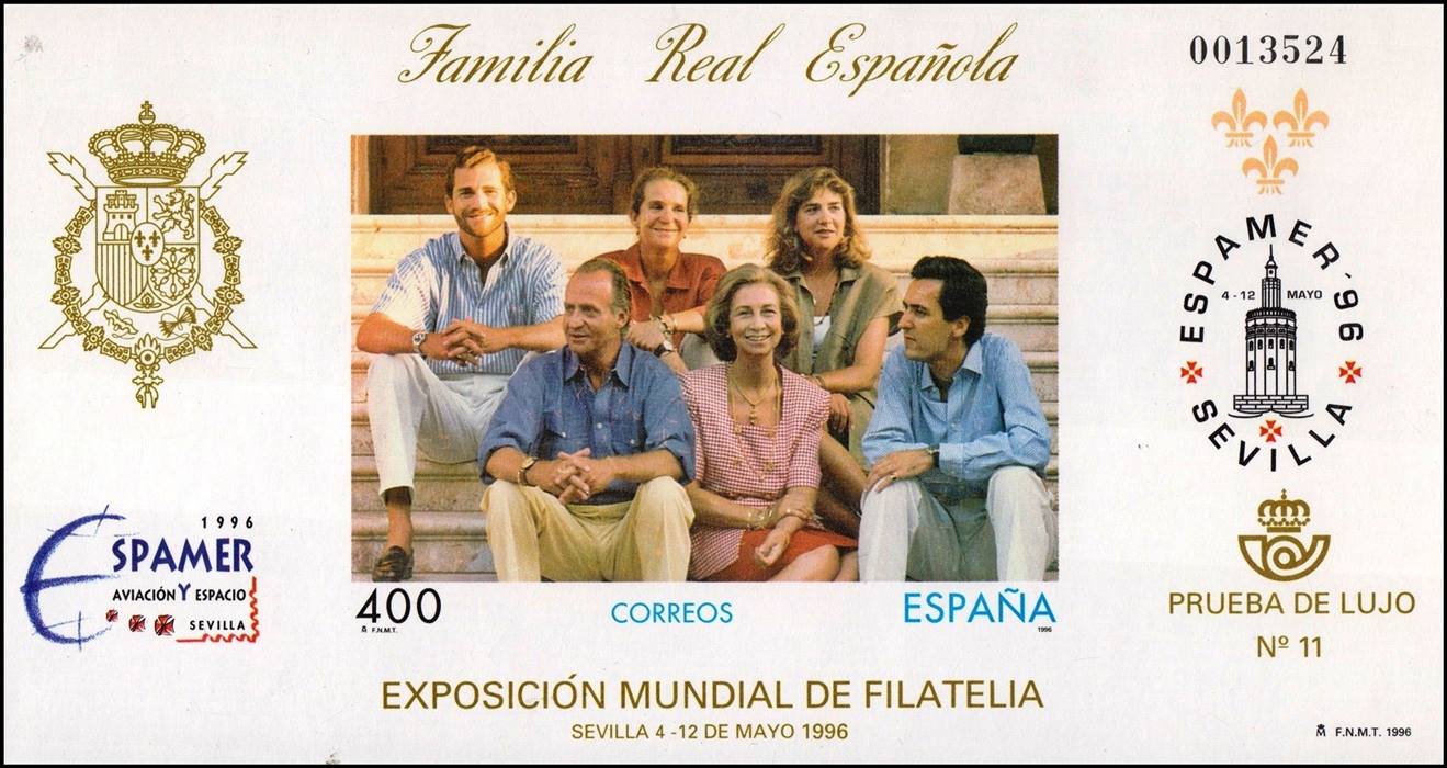 ESPAÑA/SELLOS, 1996 - PRUEBA OFICIAL - LA FAMILIA REAL - EDIFIL 58 - NUEVO