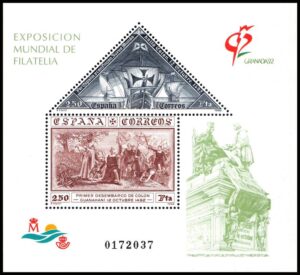ESPAÑA/SELLOS, 1992 - 500 AÑOS DEL DESCUBRIMIENTO DE AMERICA - YV BF 50 - BLOQUE - NUEVO