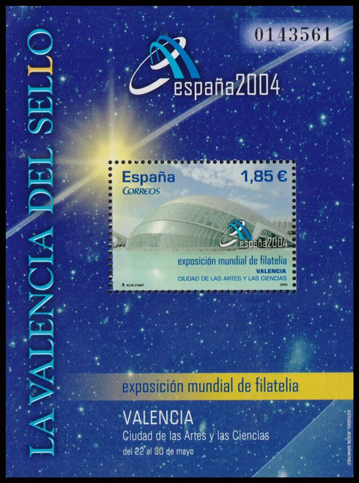 ESPAÑA/SELLOS, 2003 - VALENCIA - YV BF 120 - BLOQUE - NUEVO