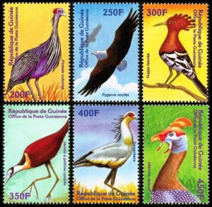 REPUBLICA DE GUINEA/SELLOS, 2001 - FAUNA AVES - YV 2150DQ/2150DV- 6 VALORES - NUEVO