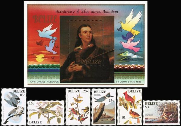 BELIZE/SELLOS, 1985 - AVES - YV 705/10 + BF 56 - 6 VALORES + BLOQUE - NUEVO