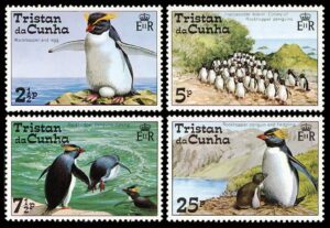 TRISTAN DA CUNHA/SELLOS, 1974 - AVES - PINGUINOS - YV 191/94 - 4 VALORES - NUEVO