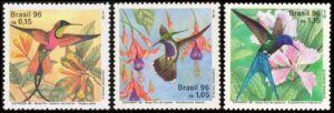 BRASIL/SELLOS, 1196 - AVES - COLIBRIES - YV 2278/80 - 3 VALORES - MNH