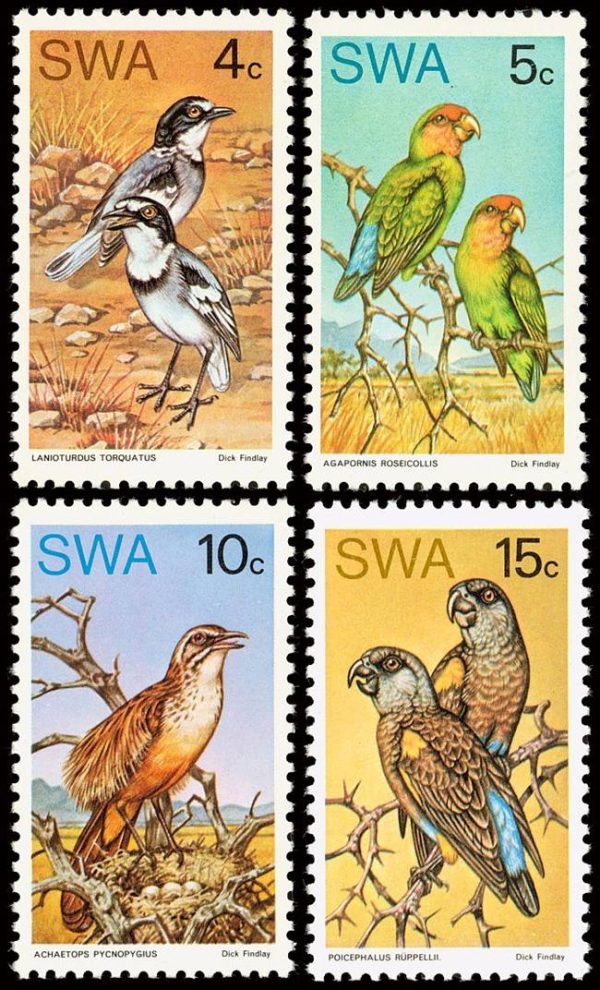 SUDOESTE AFRICANO/SELLOS, 1974 - AVES - YV 334/37 - 4 VALORES - NUEVO