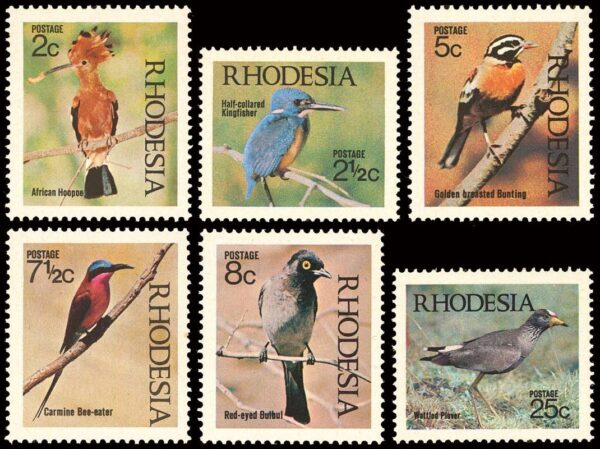 RHODESIA/SELLOS, 1971 - AVES - YV 202/07 - 6 VALORES - NUEVO