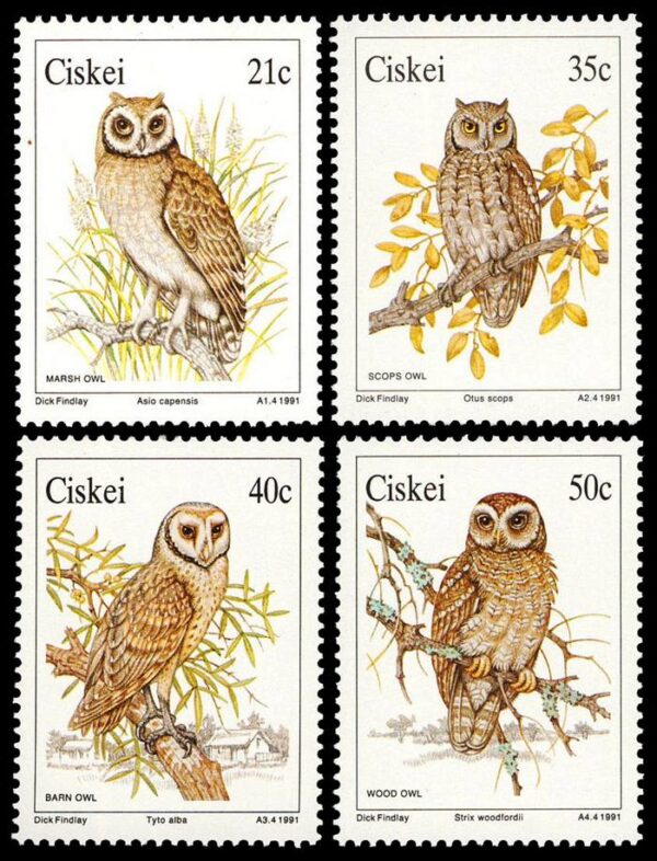 CISKEI/SELLOS, 1991 - AVES DE PRESA - YV 183/86 - 4 VALORES - NUEVO