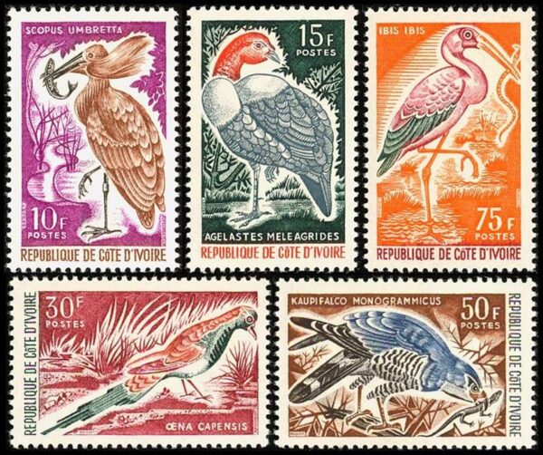 COSTA DE MARFIL/SELLOS, 1965 - AVES - YV 238/42 - 6 VALORES - NUEVO