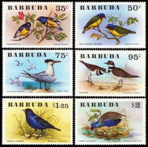 BARBUDA/SELLOS, 1976 - AVES - YV 251/6 - 6 VALORES - NUEVOS