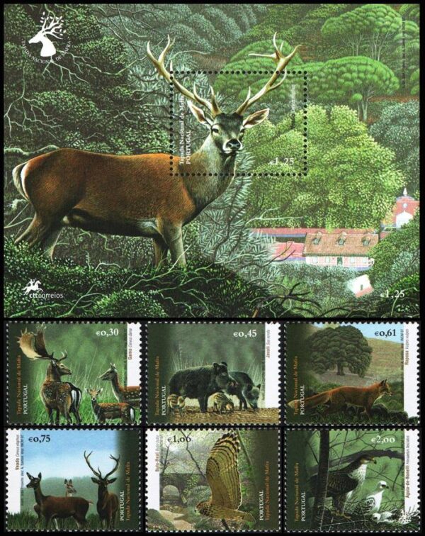 PORTUGAL/SELLOS, 2007 - PARQUES NACIONALES - FAUNA - YV 3224/29 + BF 268 - 6 VALORES + BLOQUE - NUEVO