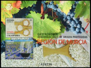 ESPAÑA/SELLOS, 2017 - REGION DE MURCIA - VITIVINICULTURA - BLOQUE - NUEVO