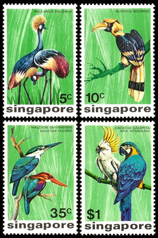 SINGAPUR/SELLOS, 1975 - AVES - YV 235/38 - SERIE DE 4 VALORES - NUEVO