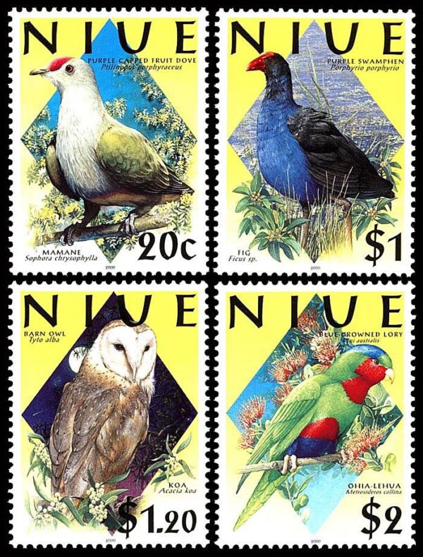 NIUE/SELLOS, 2000 - FAUNA - AVES - YV 717/20 - 4 VALORES - NUEVO