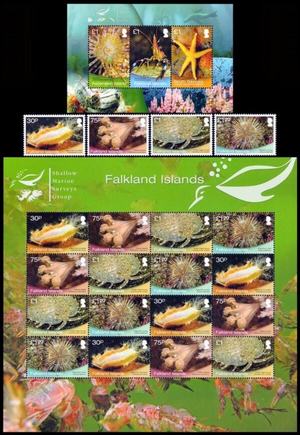 MALVINAS/SELLOS, 2013 - FAUNA MARINA - YV 1155/58 + BF 23 - 4 VALORES + BLOQUE + HOJITA - NUEVO - MINT