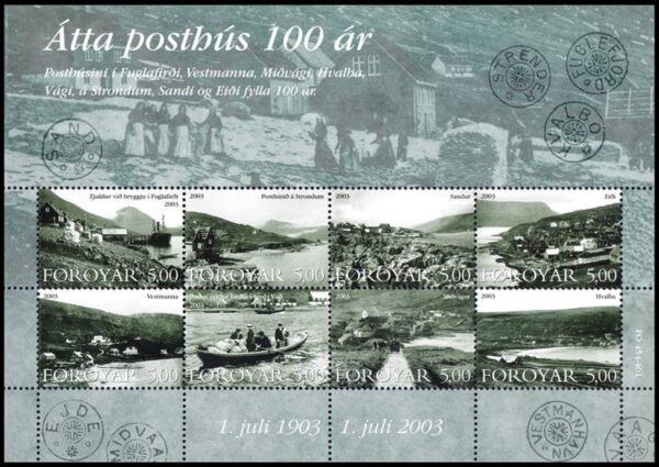 ISLAS FAROE/SELLOS, 2003 - OFICINAS POSTALES - BARCOS - Yv. 458/65 - BLOQUE- NUEVO