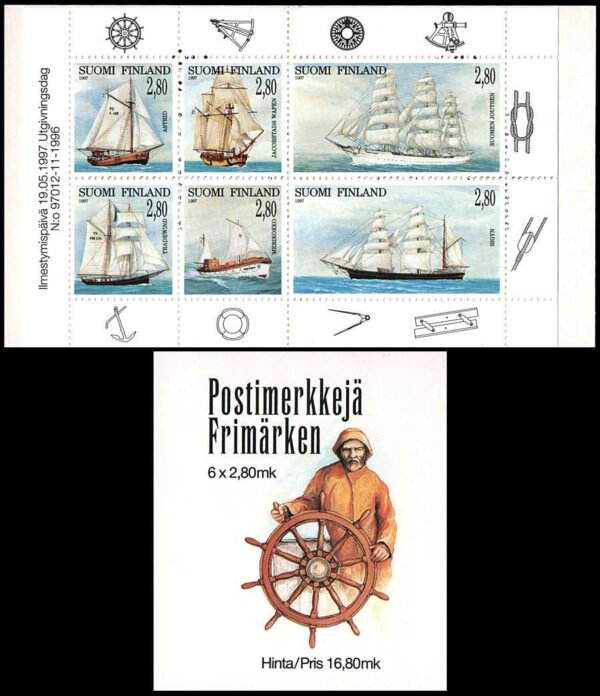 FINLANDIA/SELLOS, 1997 - BARCOS - YV C 1351 - CARNET - NUEVO