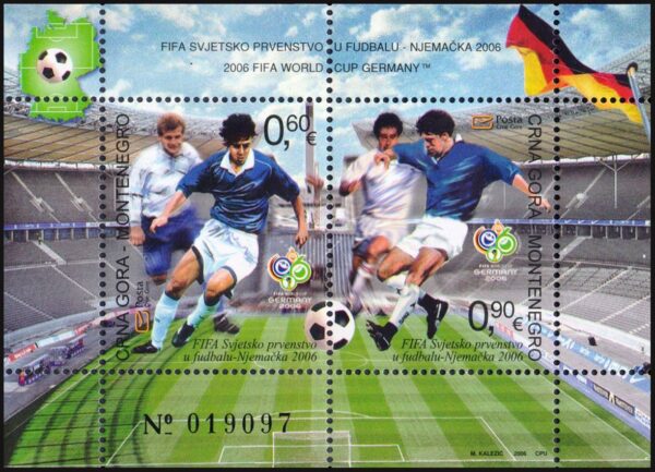 MONTENEGRO/SELLOS, 2006 - FUTBOL - YV BF 4 - BLQOUE - NUEVO