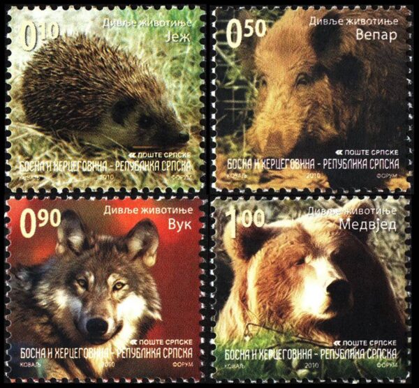 REPUBLICA SERBIA DE BOSNIA/SELLOS, 2010 - FAUNA - SERIE ORDINARIA - YV 464/67 - 4 VALORES - NUEVO