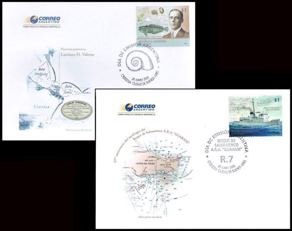 ARGENTINA/SELLOS, 2008 - ANTARTIDA ARGENTINA - BARCOS - PECES - CAT GJ 3663/64 - 2 VALORES - NUEVO